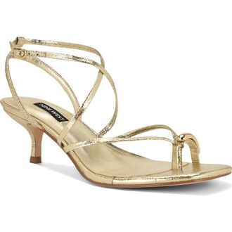 Nine West Mays Ankle Strap Sandal in Gold at Nordstrom, Size 6.5