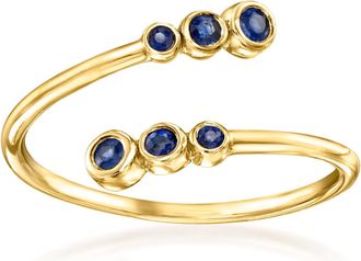 Canaria Canaria Sapphire Bypass Ring in 10kt Yellow Gold