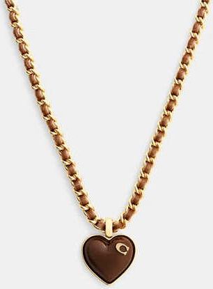 Coach Bold Signature Heart Mixed Chain Necklace