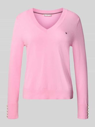Tommy Hilfiger Regular Fit Strickpullover aus reiner Baumwolle in Hellrosa, Gr&ouml;&szlig;e XL