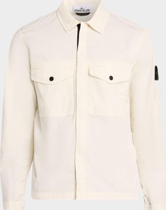 Stone Island Men & apos;s Cotton-Stretch Concealed Button-Down Shirt