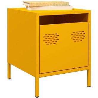 vidaXL Comodini 2 pz Giallo Senape 35x39x43,5 cm in Acciaio - Vidaxl
