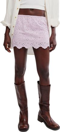 Free People Eyes On You Floral Eyelet Embroidered Miniskort in Orchid Hush at Nordstrom, Size X-Large
