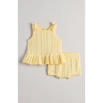 Nordstrom Sweater Tank & Shorts Set in Yellow Clover at Nordstrom, Size 18M