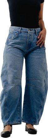 Free People Good Luck Barrel Jean In Ultra Light Beam
