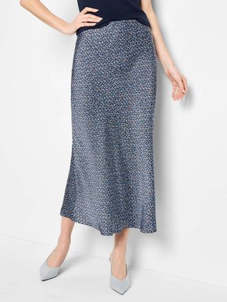 Nic+Zoe Monogram Slip Skirt In Blue Multi