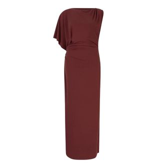 Dante6 Aliki Asymmetrische Maxi Jurk - Dames - Jurken - Rood - Maat: XS Jersey