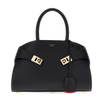 Ferragamo Small Hug Handtas - Dames - Handtassen - Zwart - ONE Size - Leer - Tassen