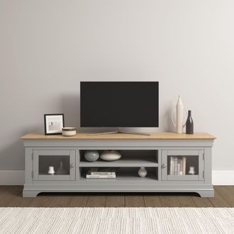Seconique Bordeaux TV Stand (Fully Assembled) in Light Grey