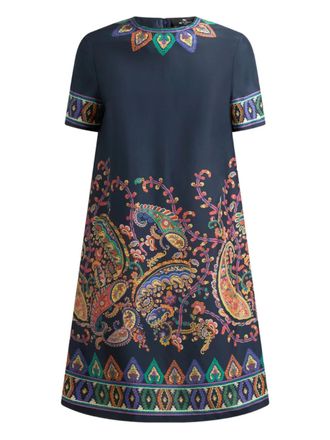 Etro paisley-print tunic dress - Blue