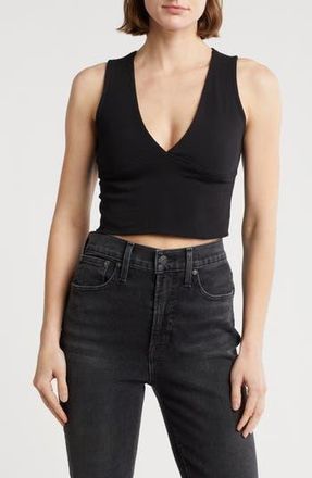 By Design Jade Deep V-Neck Crop Top in Black at Nordstrom Rack, Size X-Small