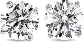 Pompeii3 3 CT Round Lab Grown Diamond Screw Back Studs 14K White Gold