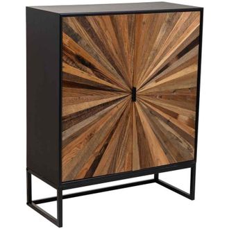 Wanderlust Deco Wanderlust Deco - Armario De Madera Y Metal De 2 Puertas Marron 80x37x101