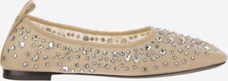 Tory Burch Beige Crystal Ballet Flats
