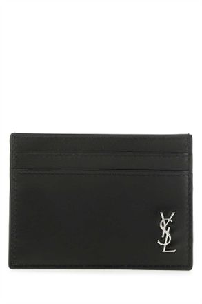 Saint Laurent Black Leather Card Holder