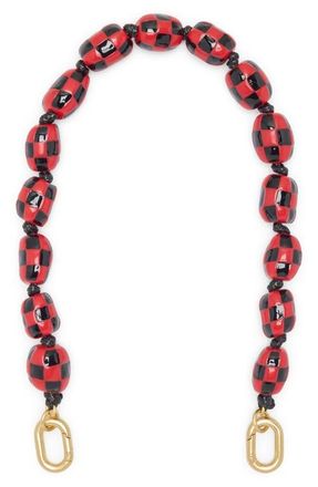 Clare Vivier Checker Shortie Strap in Black/Red at Nordstrom