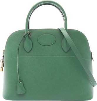 Herm&egrave;s Borsa a tracolla Bolide 35 in pelle Courchevel 1995 - Verde