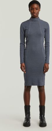 G-Star Washed Slim Rib Jurk - Donkerblauw - Dames