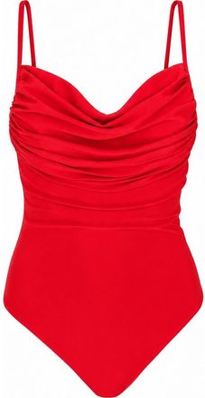Brunna.Co Manta Sculpting Plunge One-Piece Recycled Swimsuit in Red at Nordstrom, Size Medium