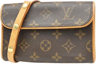 Louis Vuitton Florentine Waist Monogram Canvas Brown Leather Handbag (Pre-Owned)