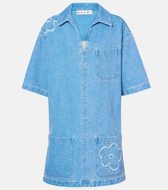 Marni Patch-applique denim minidress