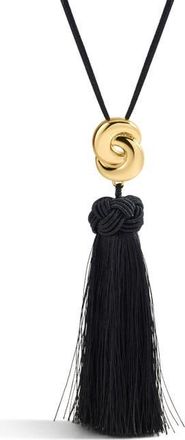 Luv AJ The Solstice Knot Tassel Necklace in Gold/Black at Nordstrom