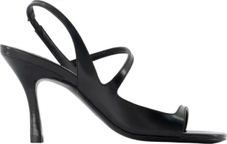 Anine Bing Schoenen, Dames, Zwart, 40 EU, Leer, Iva Smooth Sandal