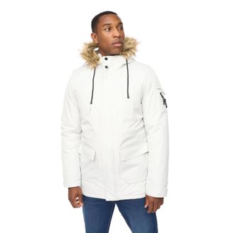 Crosshatch Mens Parkmoore MVE Parka (Putty) - Cream - Size Medium