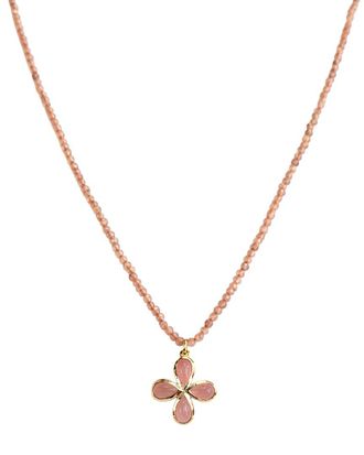 Jewelmak 14K Peach Moonstone Necklace