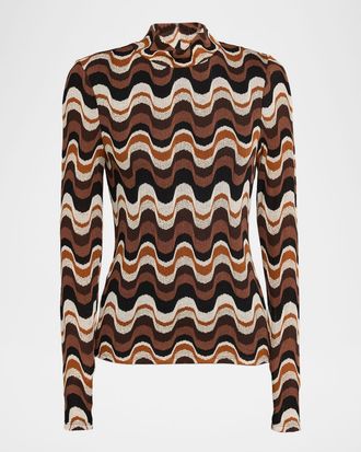 Ramy Brook Swirl Prudence Turtleneck Sweater