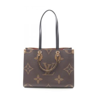 Louis Vuitton Beige Brown Coated Canvas Leather Handbag Tote Bag (Pre-Owned)