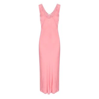 Twinset Peach Slip Dress with Lace Detailing