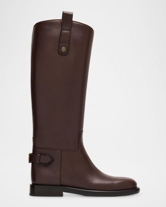 Burberry Cavalier Knee-High Leather Riding Boots