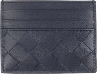 Bottega Veneta Tweedehands leren portemonnees - Heren - Vintage Accessoires - Blauw - ONE Size - Vintage