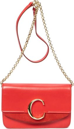 Chlo&eacute; Borsa a spalla con catena - Rosso