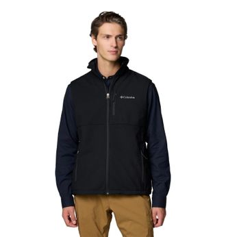 Columbia Ascender II Softshell Vest Mens Black Full Zip Hiking FTS1602