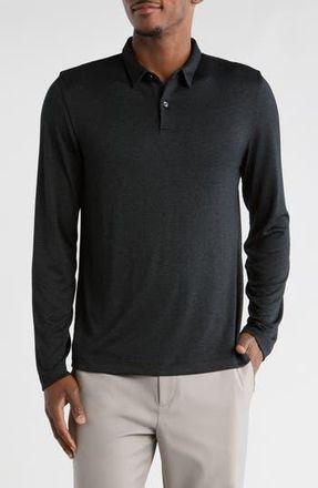 Theory Bron Long Sleeve Jersey Polo in Black at Nordstrom Rack, Size Xx-Large