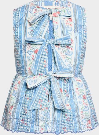 Damson Madder Catrin Quilted Tie-Front Vest