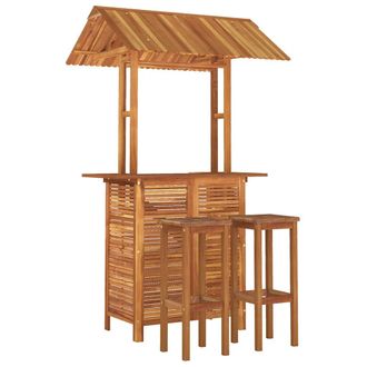 vidaXL Juego Muebles De Bar De Jard&iacute;n 3 Piezas Madera Maciza De Acacia Vidaxl