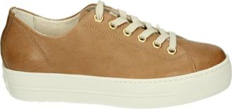 Paul Green Sportieve lage damesschoenen in cognac - Dames - Sneakers - Bruin - 35 1/2 EU - Leer - Schoenen