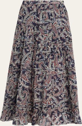 Veronica Beard Heatheralyn Paisley Skirt