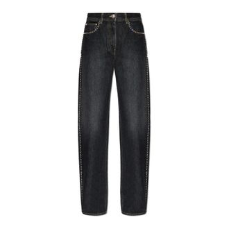 Versace Loose-fit Jeans, female, Black, Size: W26 Embellished High-Waist Regular Jeans
