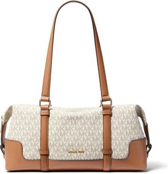 Michael Kors Teddi Grand Souple Schoudertas - Dames - Schoudertassen - Beige - ONE Size - Polyester - Tassen