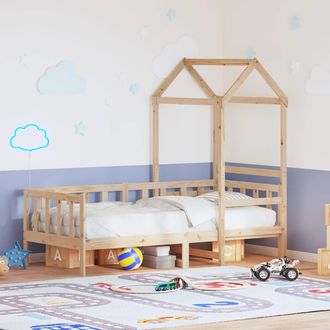 vidaXL Sof&aacute; Cama Con Techo De Madera Maciza De Pino 80x200 Cm Vidaxl