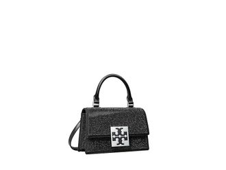 Tory Burch Bon Bon Embellished Mini Top-Handle Bag Cross Body Womens Handbags Black, Leather/Nylon