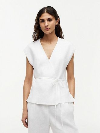 Tommy Hilfiger Linen Blend Tie Wrap Waistcoat