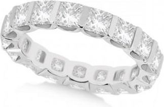 Allurez Bar-Set Princess Cut Diamond Eternity Ring Band Platinum (1.15ct)