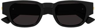 Bottega Veneta 51mm Oval Sunglasses in Black at Nordstrom