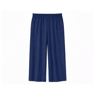 Mazine Wide Leg Viscose Pants Freizeithose f&uuml;r Damen | wei&szlig;/blau