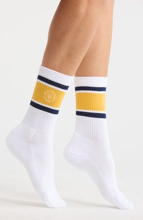 Sporty & Rich Roller Socks in White/Dark Navy/Faded Gold at Nordstrom